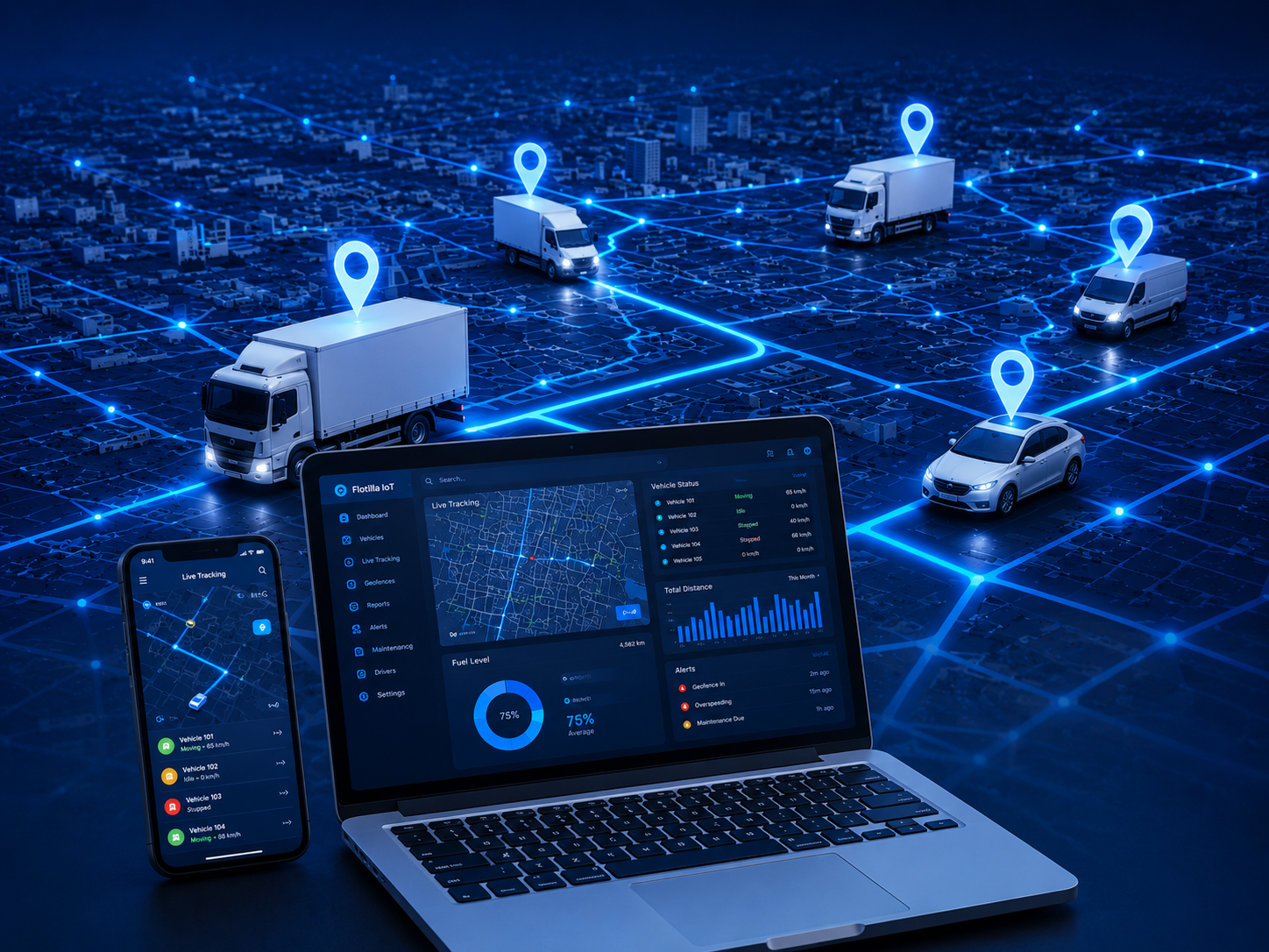 GPS Fleet Tracking vs Manual Fleet Management | Flotilla IoT
